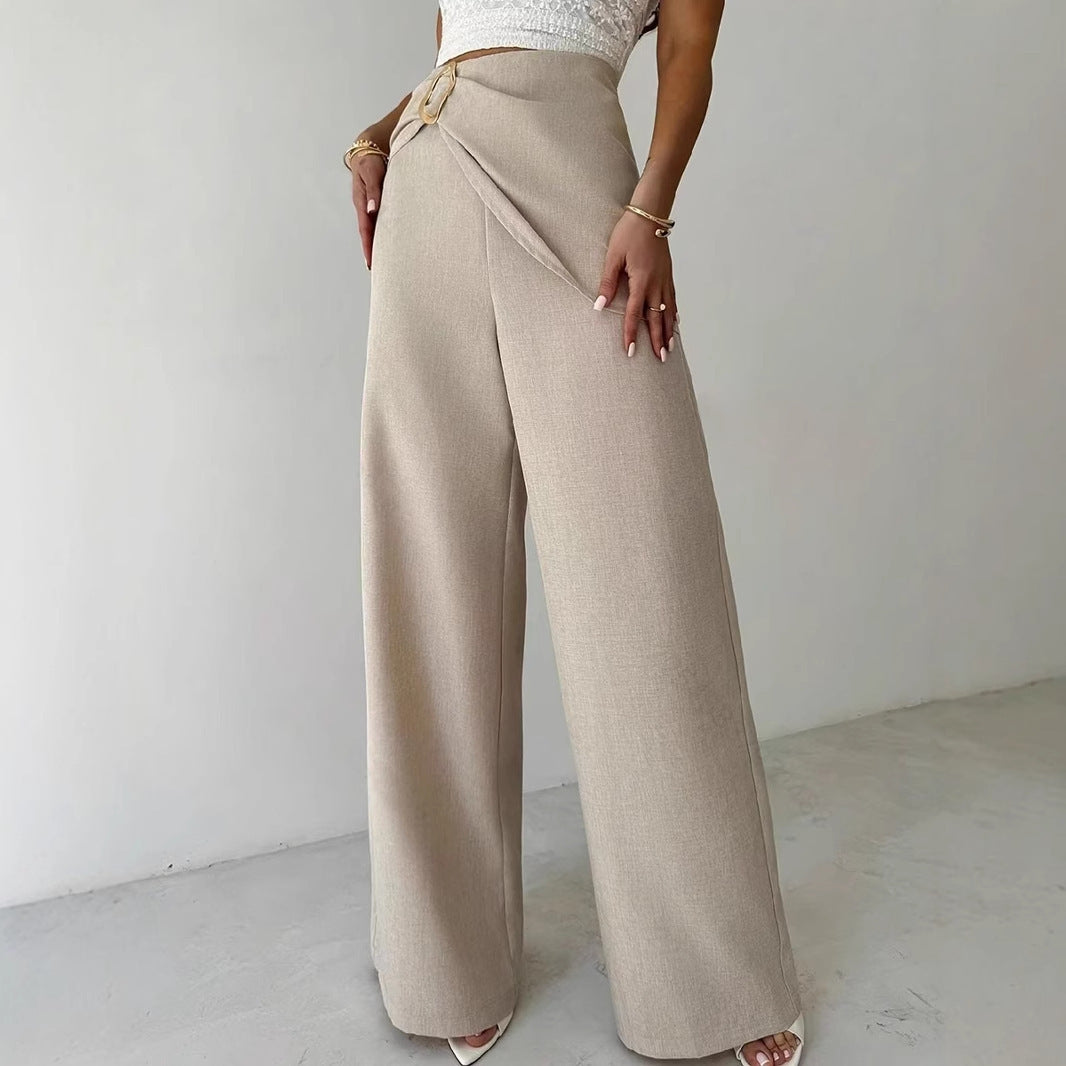 Ivy Metal Buckle Wide Leg Trousers