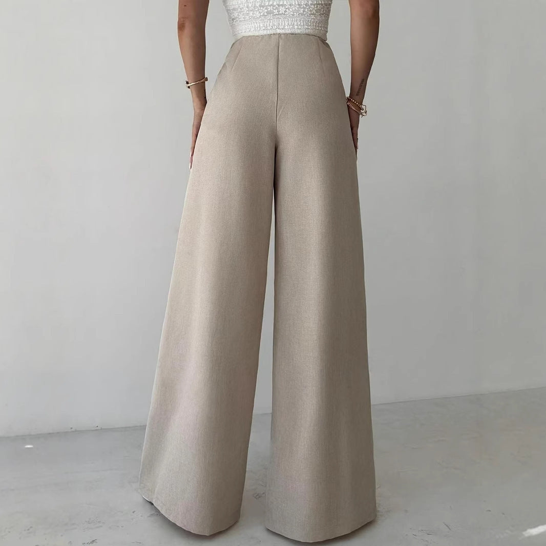 Ivy Metal Buckle Wide Leg Trousers