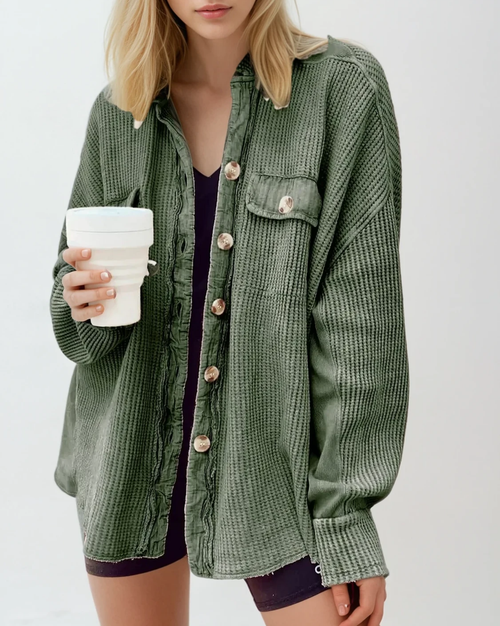 Elara Waffle Knit Shacket