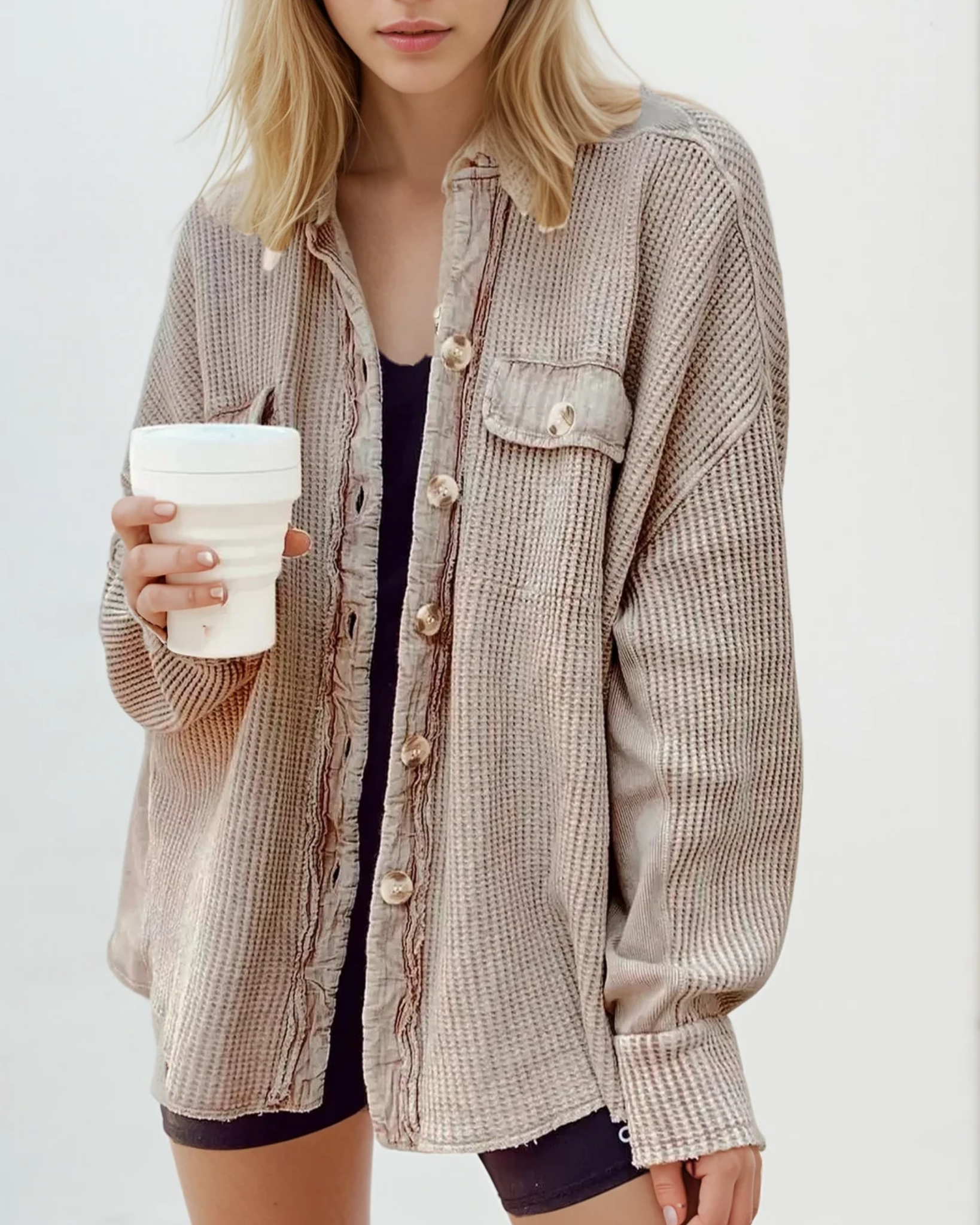 Elara Waffle Knit Shacket