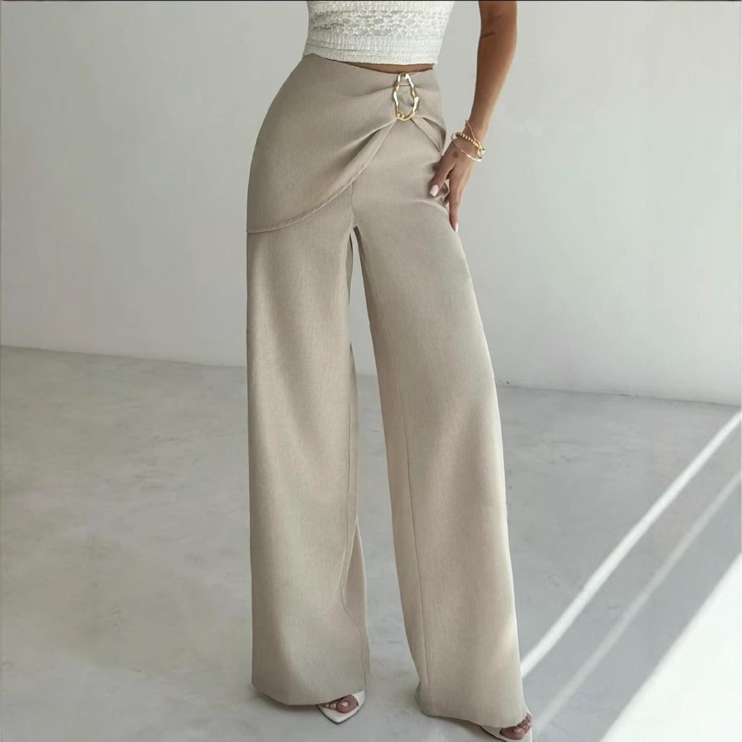 Ivy Metal Buckle Wide Leg Trousers