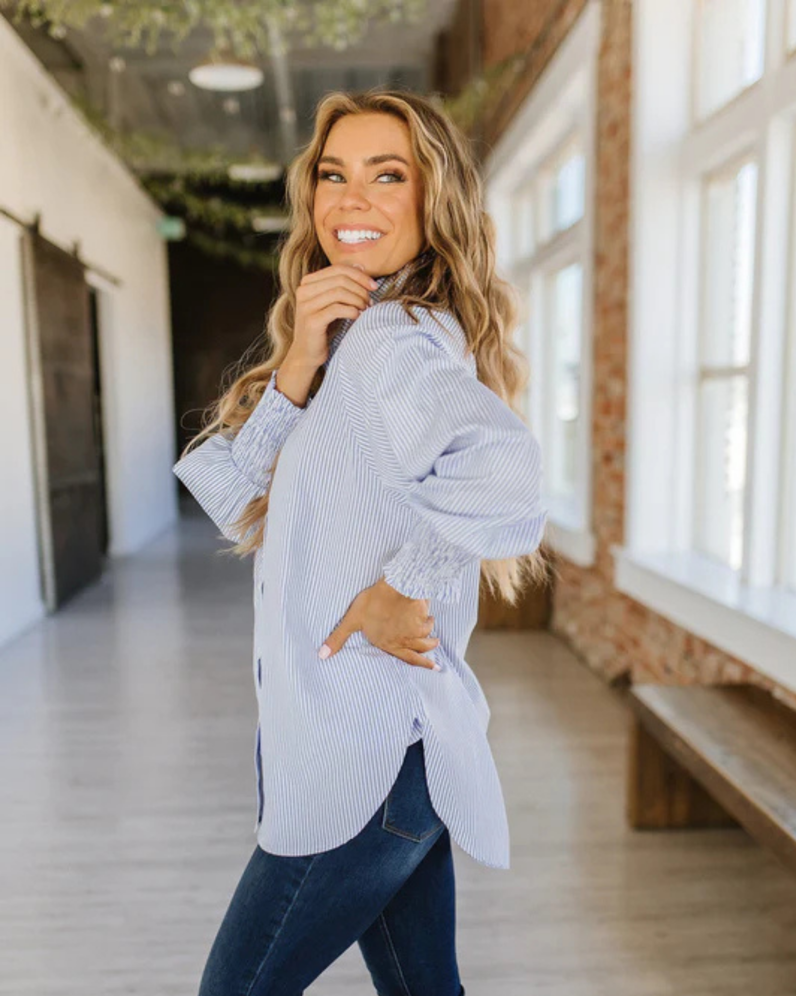 Bubble Pocket Button Down