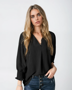 Smocked Cuff Crinkle Blouse