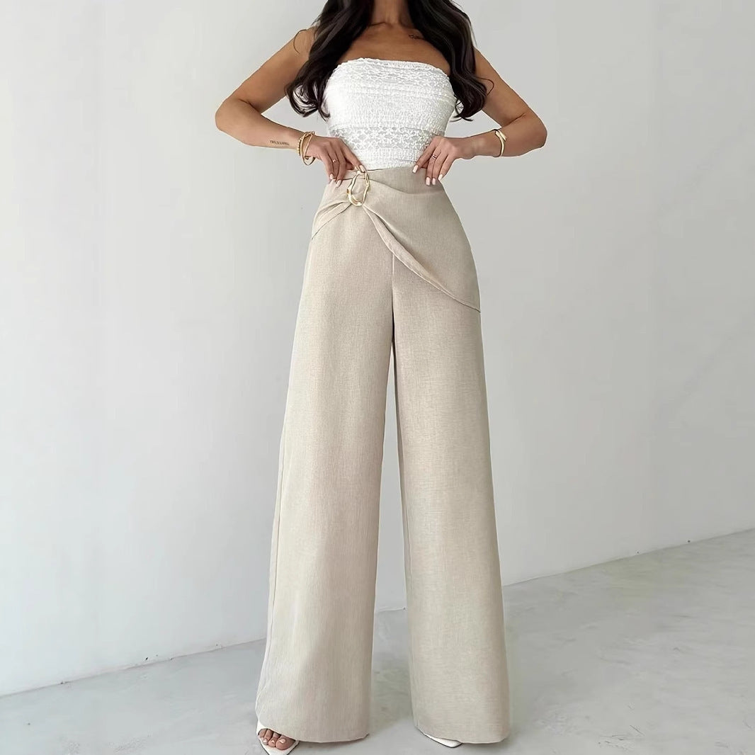 Ivy Metal Buckle Wide Leg Trousers