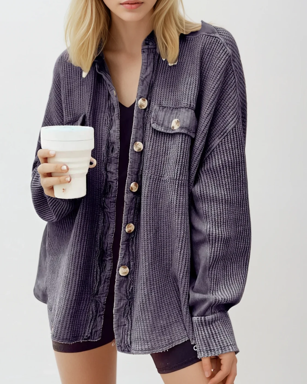 Elara Waffle Knit Shacket