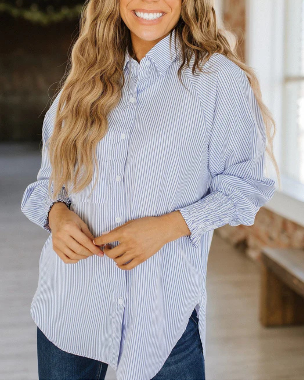Bubble Pocket Button Down