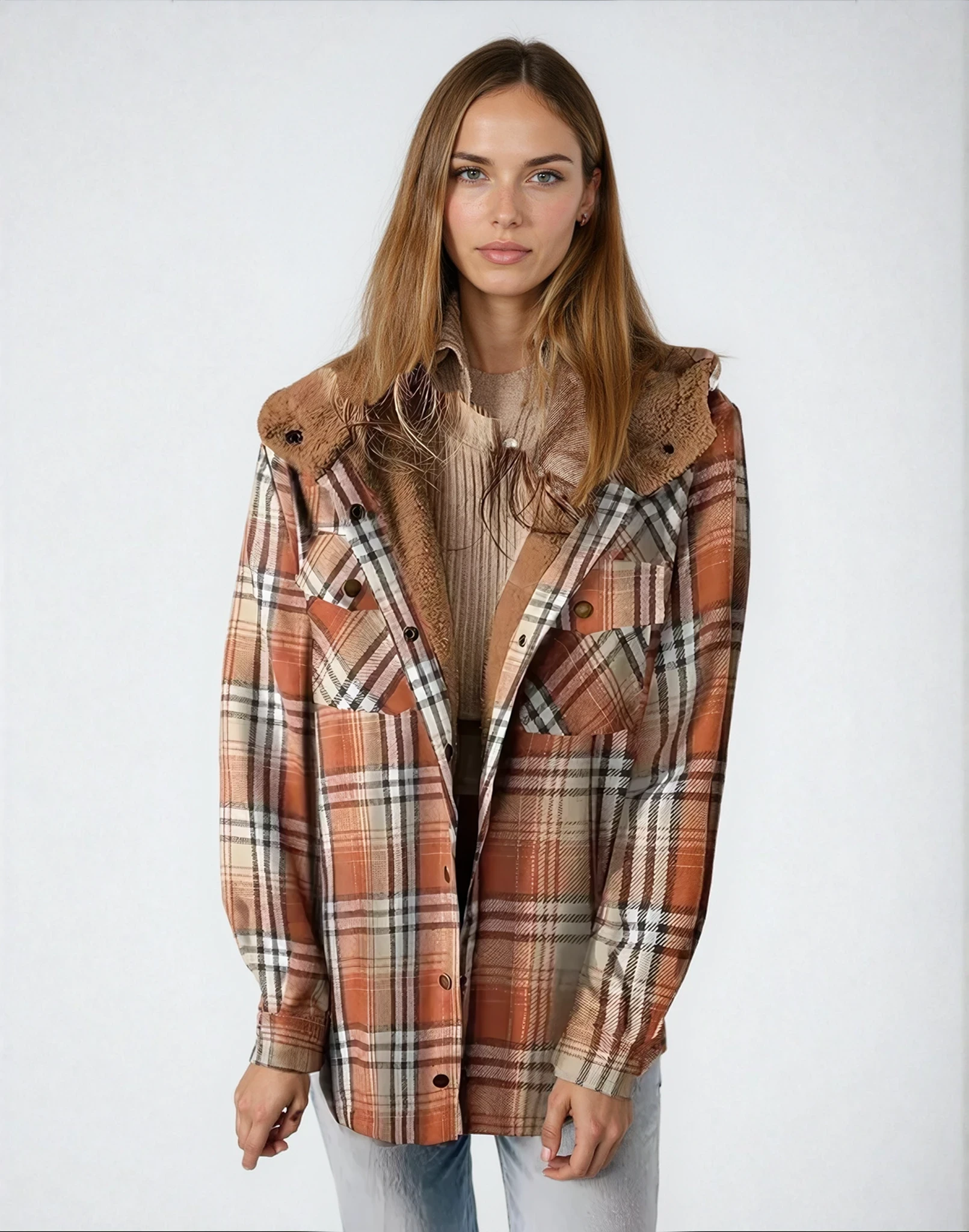 Teddy Lined Flannel Shacket