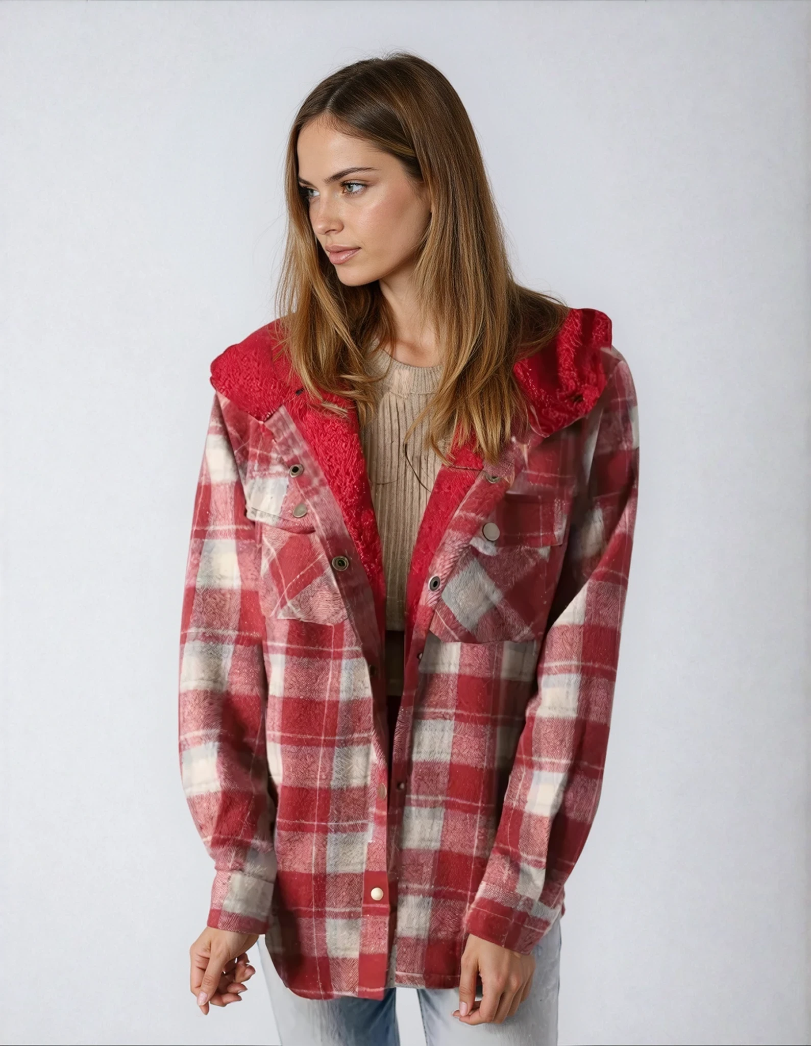 Teddy Lined Flannel Shacket